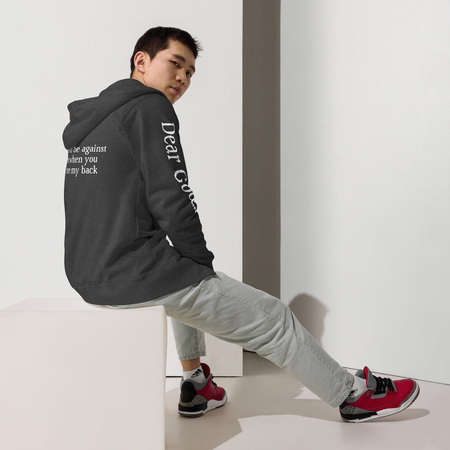 Unisex fleece zip up hoodie