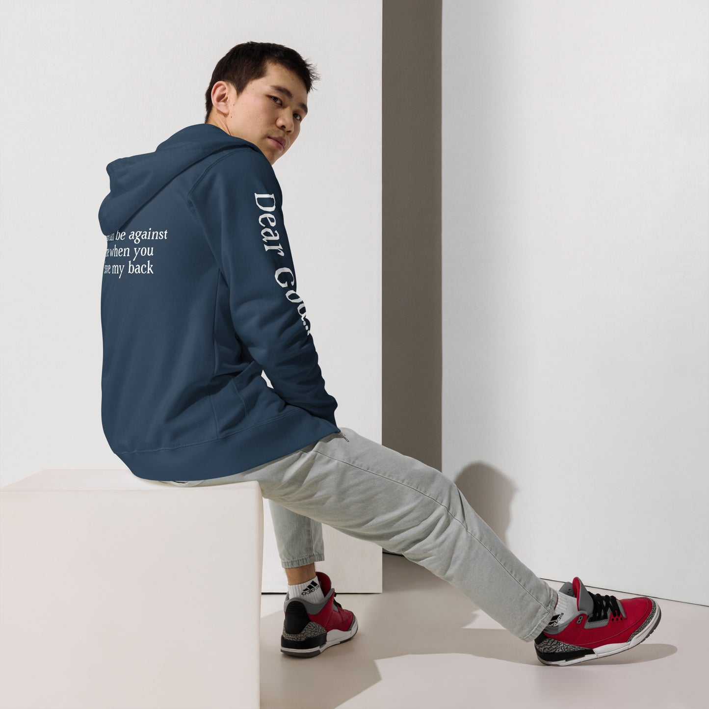 Unisex fleece zip up hoodie