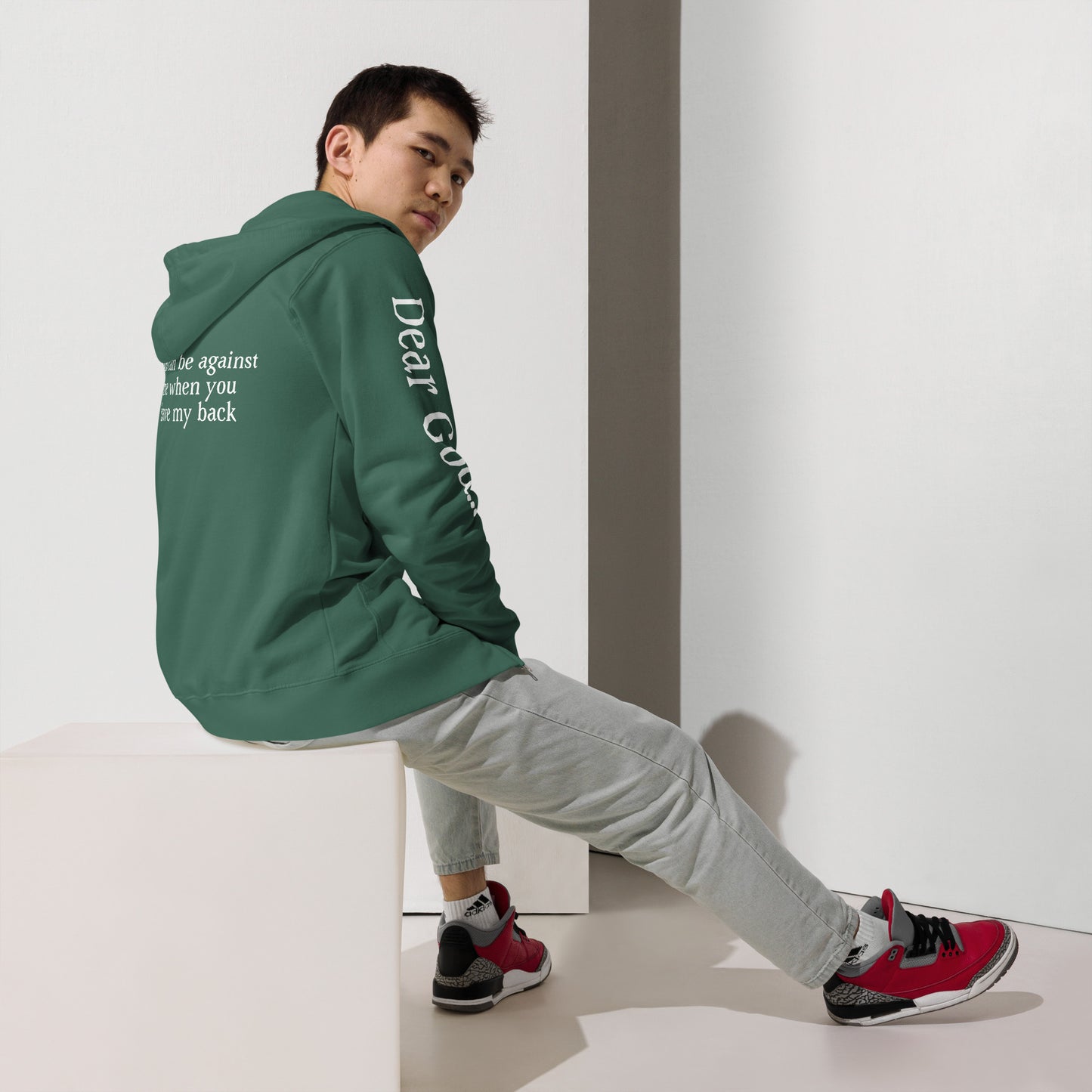 Unisex fleece zip up hoodie